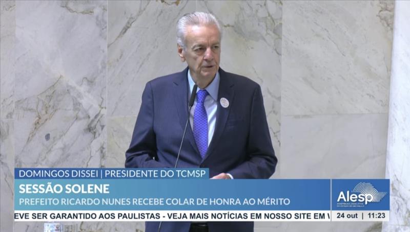 Presidente do TCMSP participa de entrega do Colar de Honra ao Mérito ao Prefeito Ricardo Nunes na Alesp